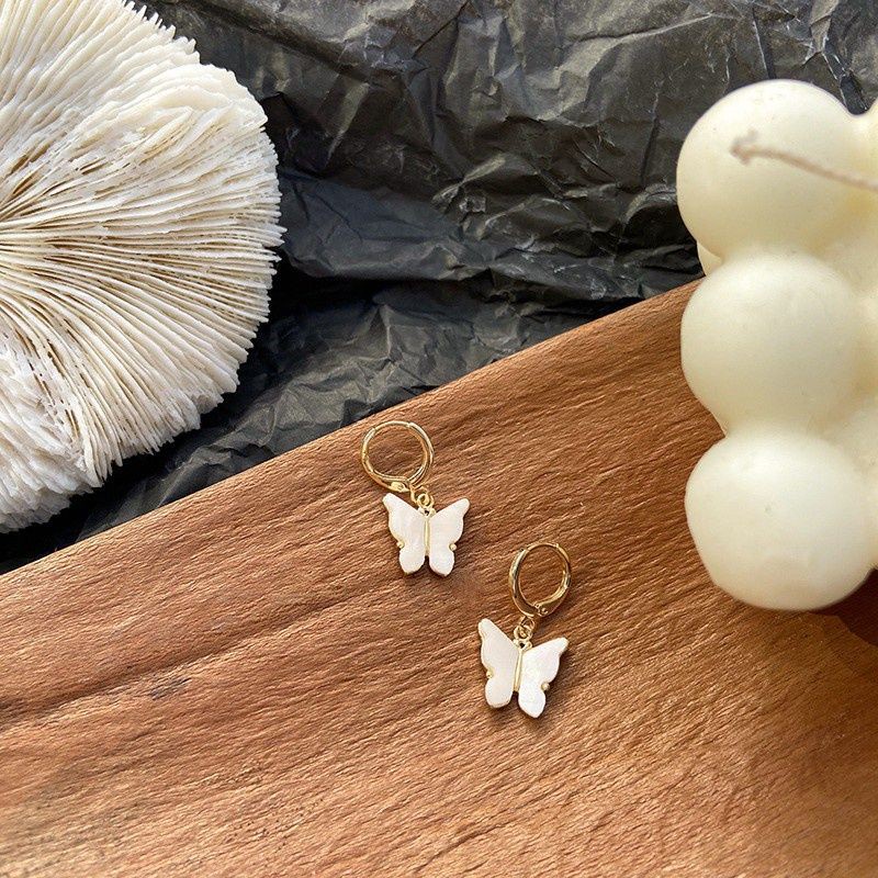 Ốp Bông Tai Hình Bướm Phong Cách Retro Hàn Quốc Dễ Phối Đồ