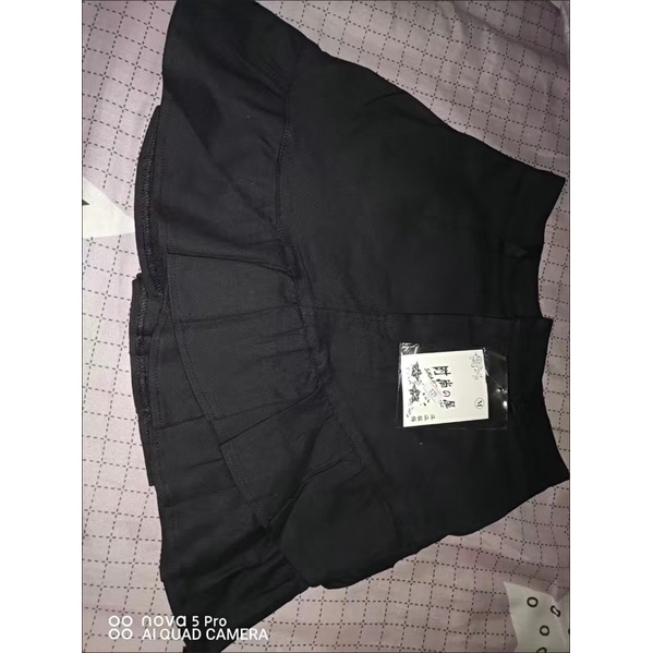 Váy chữ A kaki nhún bèo cạp cao