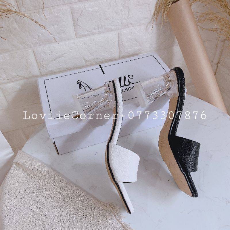 DÉP CAO GÓT LOVIIECORNER - GUỐC NỮ ĐẾ VUÔNG 7CM - DÉP GUỐC NỮ CAO GÓT QUAI TRONG 7P - DÉP GUỐC 7CM QUAI TRONG - D200363