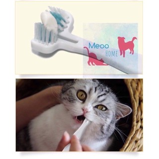 Bàn chải đánh răng 2 mặt, làm sạch mảng bám răng chó mèo, thú cưng
