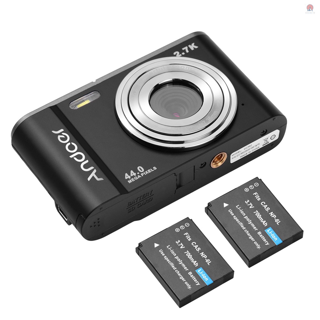 Máy ảnh kỹ thuật số Andoer mini 44MP 2.7K 2.88-inch IPS màn hình 16X zoom 128GB 1/4
 | BigBuy360 - bigbuy360.vn