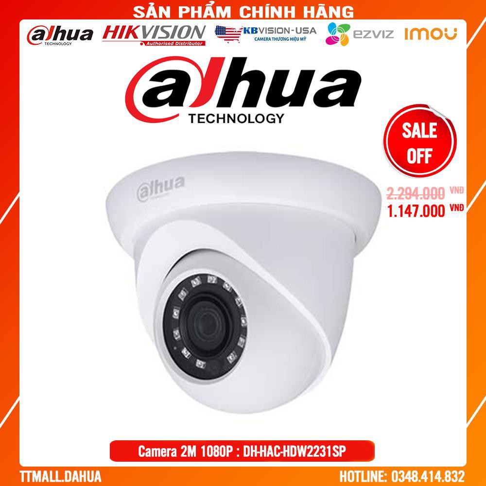 . Camera Dome Starlight HDCVI 2MP Dahua HAC-HDW2231SP- Bảo hành chính hãng 2 năm .