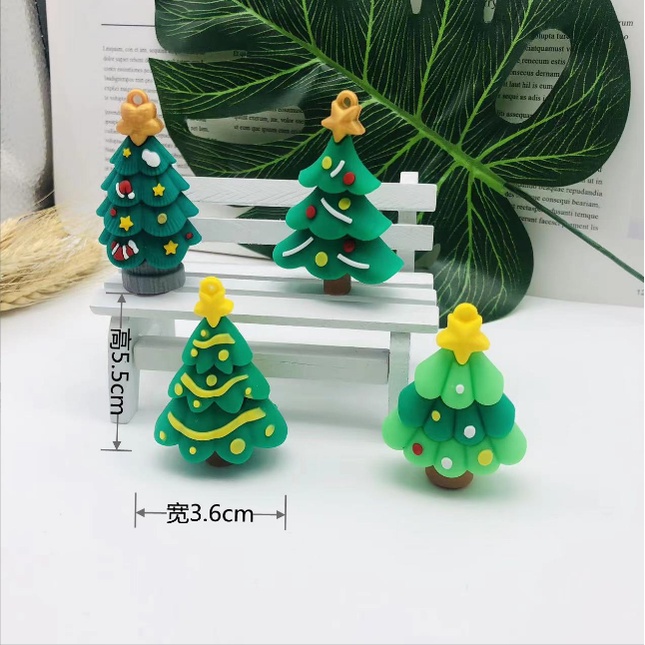 Mô hình cây thông Noel, ông già Santa, người tuyết, làm móc khóa, trang trí tiểu cảnh, terrarium, DIY