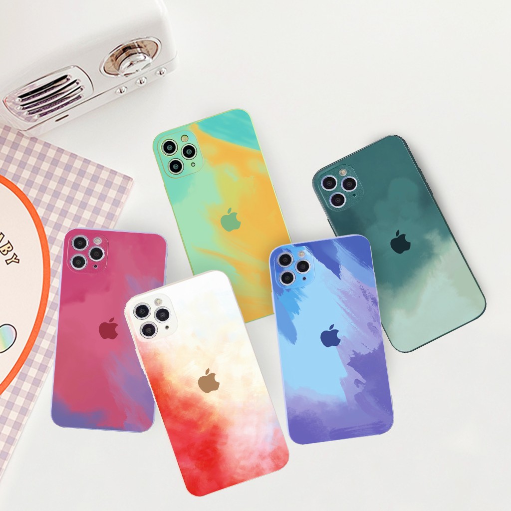 Ốp lưng iphone Water Color cạnh vuông BVC 6/6plus/6s/6splus/7/7plus/8/8plus/x/xr/xs/11/12/pro/max/plus/promax-Awifi A1-9