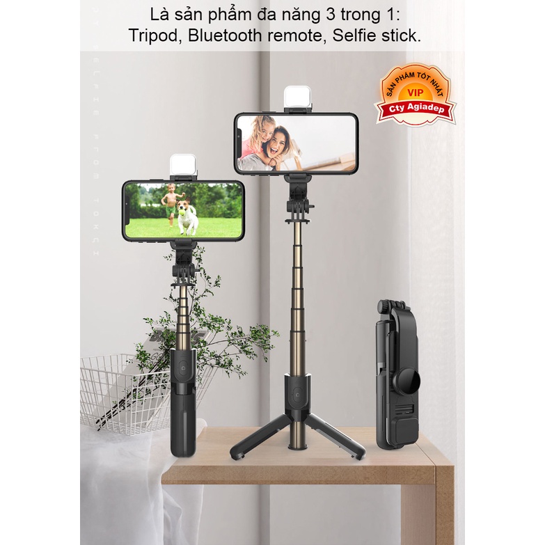Gậy chụp ảnh tự sướng selfie CYKE CL10S có ánh sáng