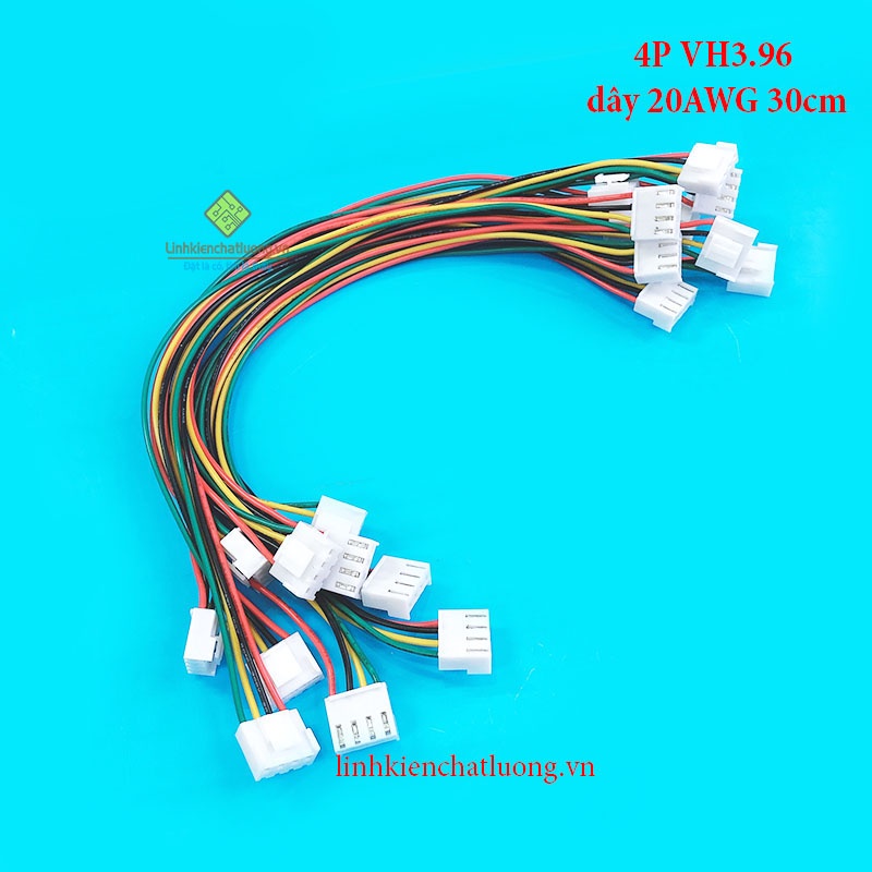 Combo 10 dây bus 4P VH3.96 dây 20AWG 2 đầu cắm dài 30cm