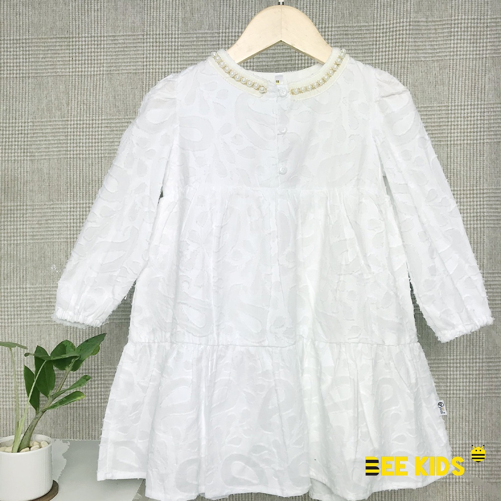 Váy trắng thu đông cho bé gái từ 2-8 tuổi BeeKids Thiết kế công chúa 7AC01501DT