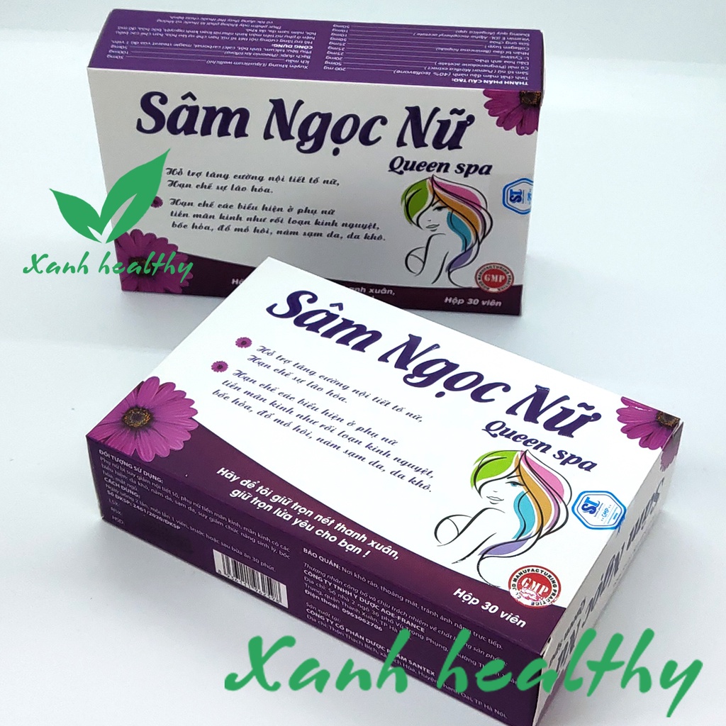 SÂM NGỌC NỮ Queen Spa vỉ 30 viên giảm nám sạm da, ổn định vòng kinh, tăng sinh lý nữ