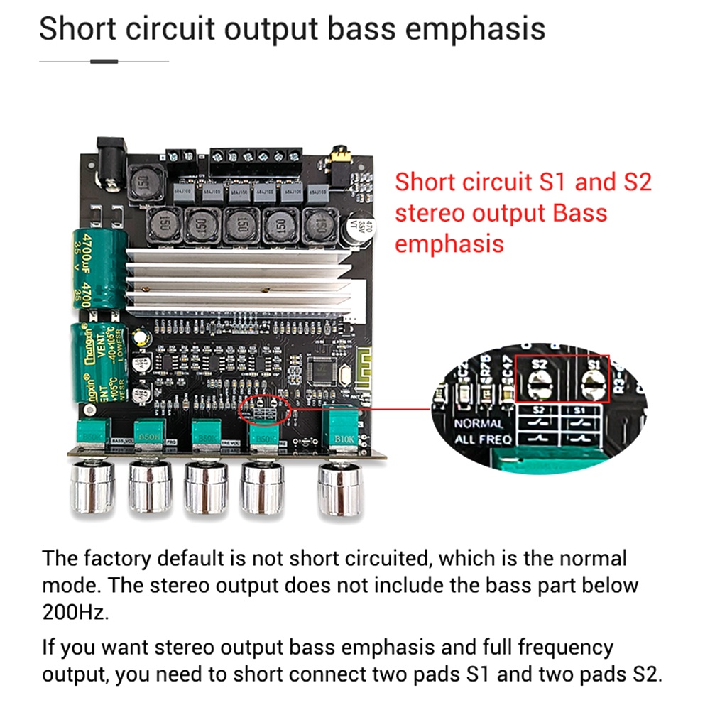 Bảng mạch khuếch đại âm thanh DIYMORE ZK-TB22 TPA3116 bluetooth kênh 2.1 50WX2 + 100W