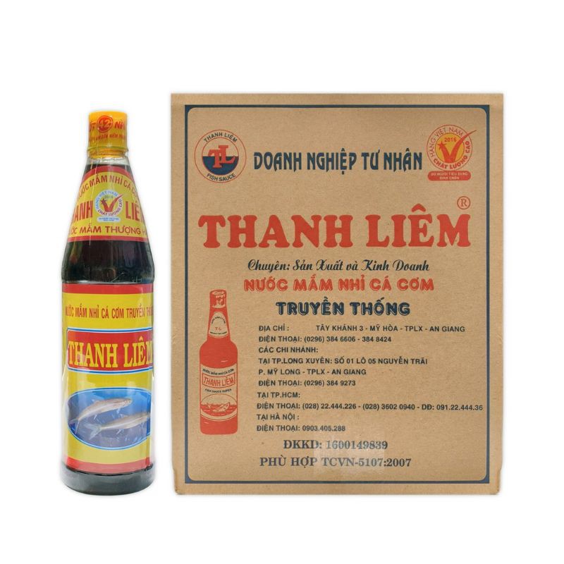 Nước mắm cá cơm cao cấp 42 độ đạm Thanh Liêm chai nhựa 700ml