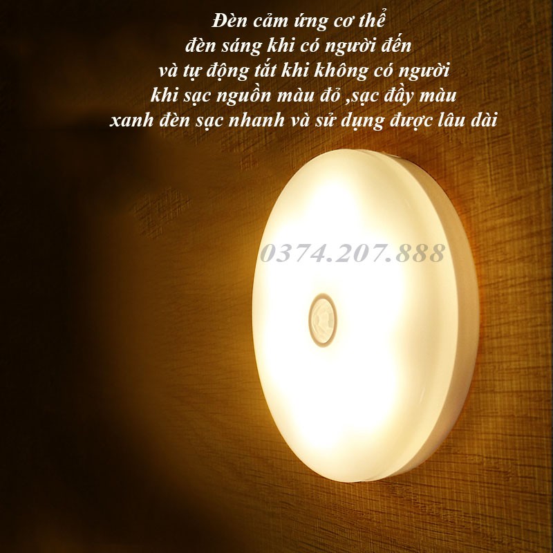 Đèn LED Tròn Cảm Ứng Chuyển Động Đèn Ngủ Cảm Biến Thông Minh Gắn Hành Lang/Cầu Thang/Phòng Ngủ/Phòng Tắm PAPAA.HOME