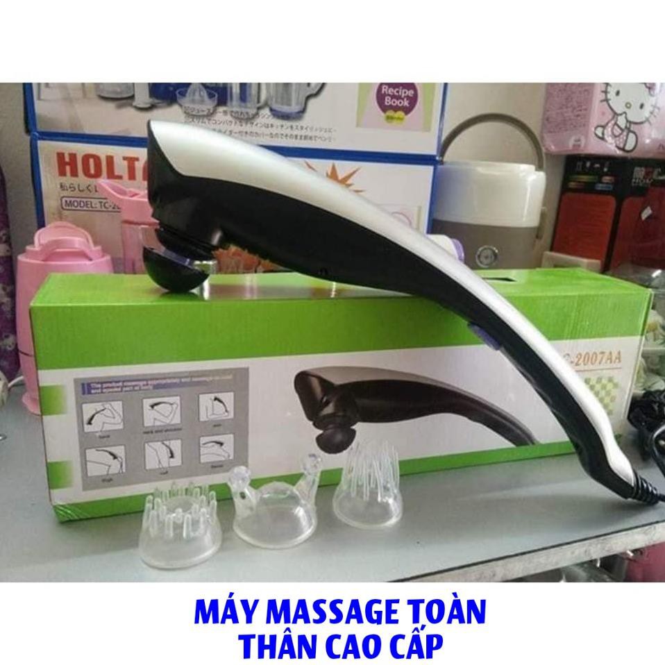 [XẢ KHO+FREE SHIP] MÁY ĐẤM LƯNG, MASSAGE CẦM TAY LC-2007AA. 3 ĐẦU MATXA 2 CHẾ ĐỘ RUNG