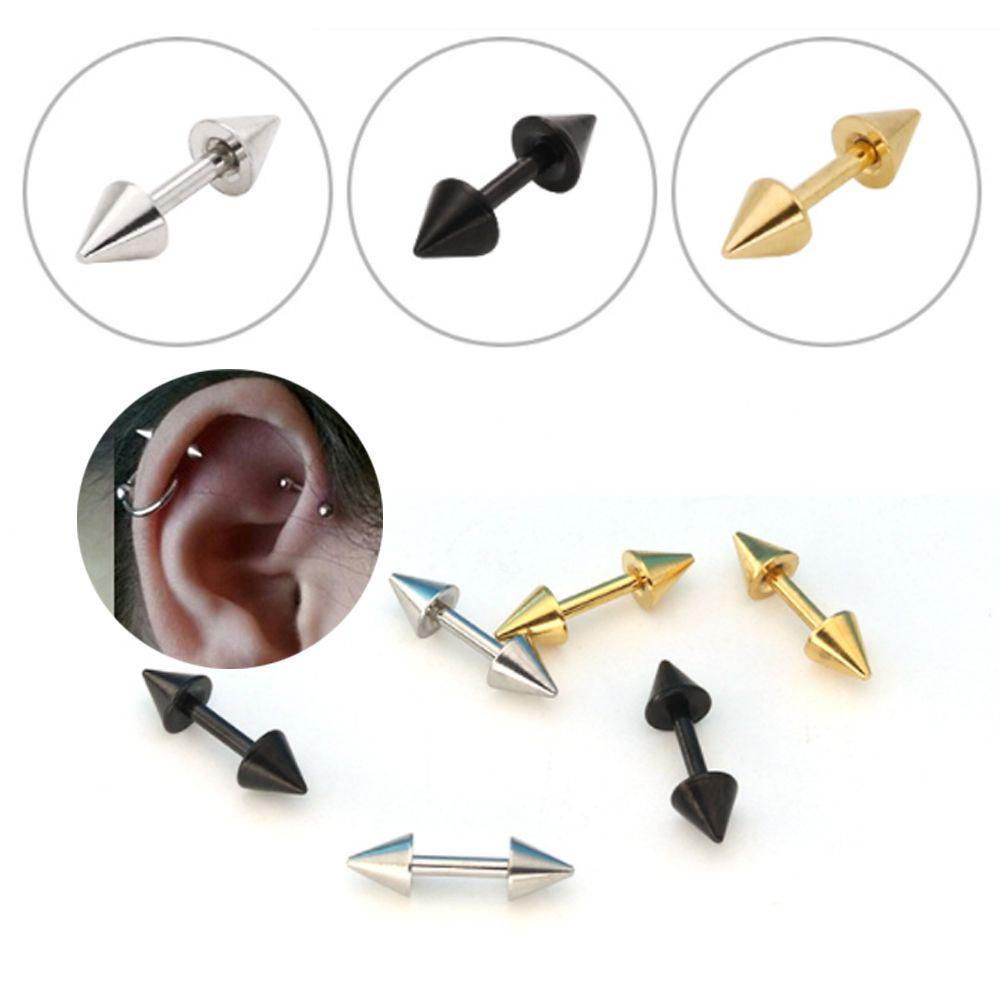 LAYOR1 Set 2 Khuyên Xỏ Vành Tai Màu Đen Cá Tính