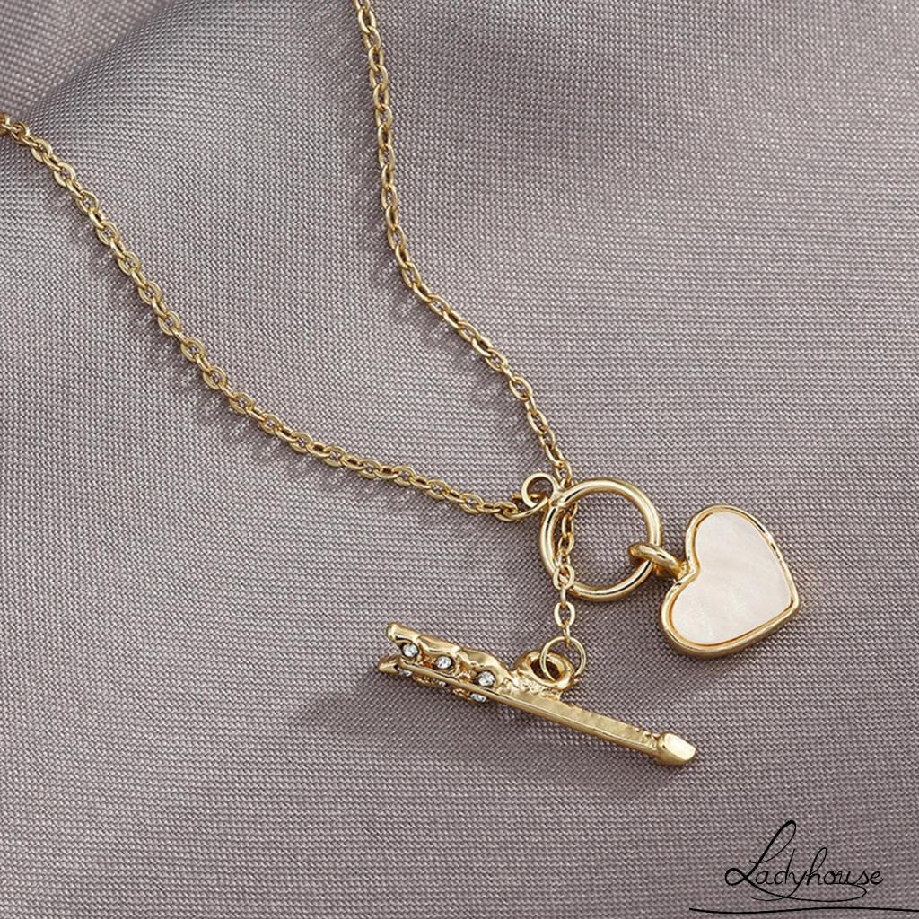 Vòng cổ Hợp Kim Mặt Hình Mũi Tên Và Trái Tim Thanh Lịch Dành Cho Nữ