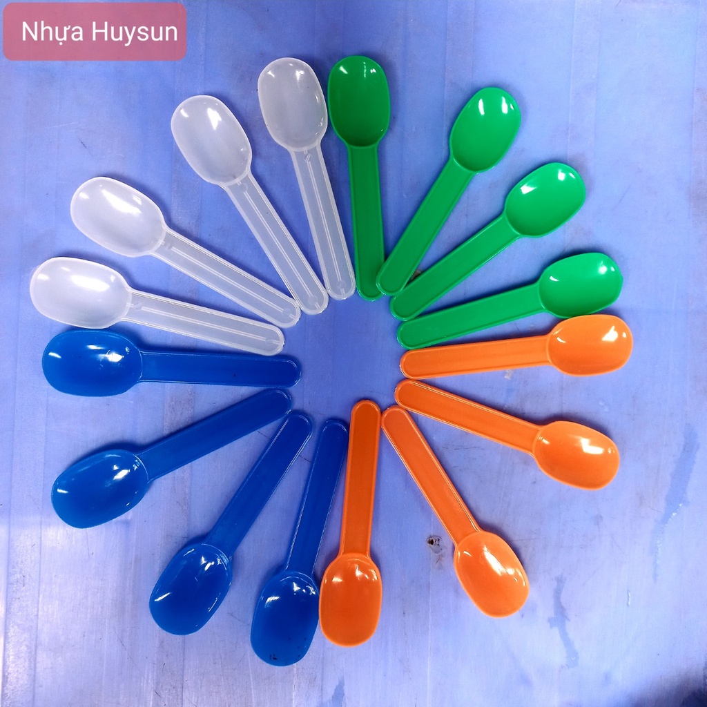 Thìa Ăn Sữa Chua, Thìa Ăn Bánh Nhiều Màu. Nhựa Huysun