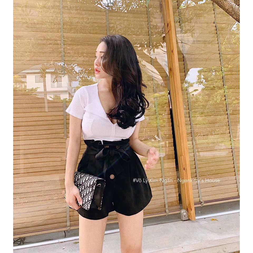 QUẦN SHORT KAKI NƠ XẾP CÚC