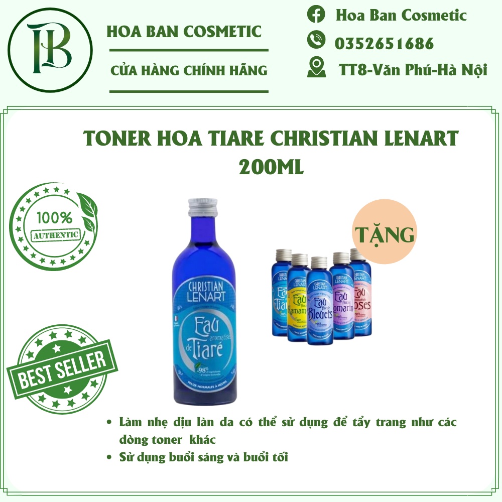 Toner Hoa Tiare Christian Lenart Eau aromatisée de Tiaré 200ml