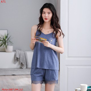 Bộ mặc nhà nữ 2 dây cotton siêu mát - Micha A71