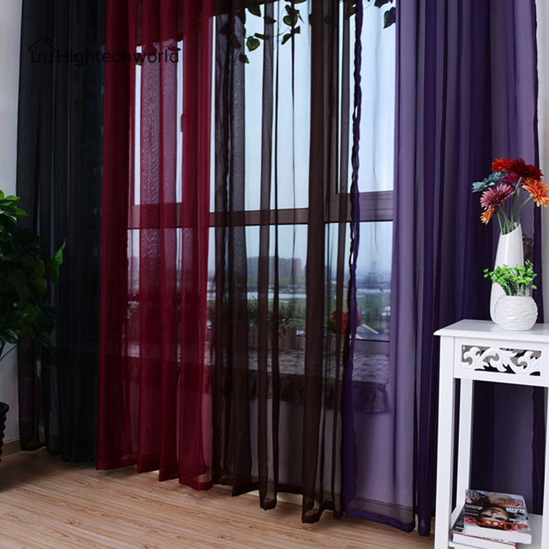 Valances Colors Floral Tulle Voile Curtain Door Window Curtain Home Decor