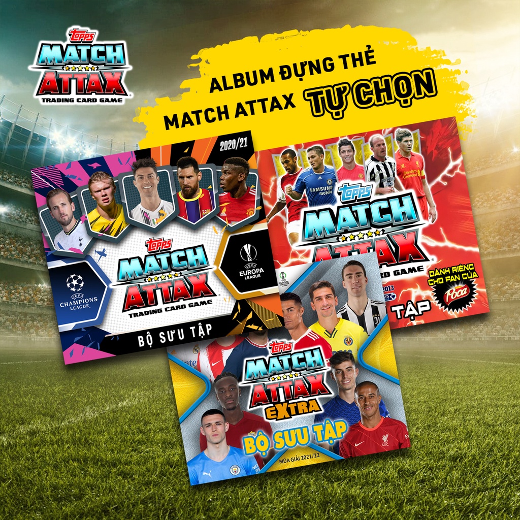 Album Đựng Thẻ Cầu Thủ Bóng Đá Match Attax Tự Chọn