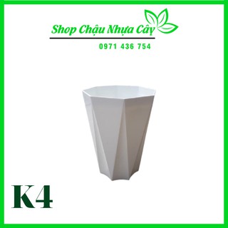 Chậu nhựa kim cương bé tám cạnh 22x24