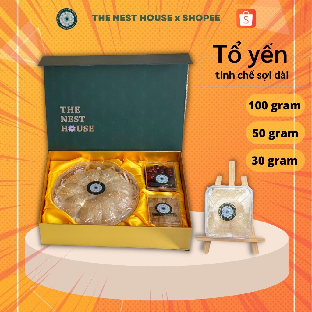 Tổ yến sào Nha Trang Khánh Hoà tinh chế sợi dài cao cấp loại 1 - yến xào không đường The Nest House