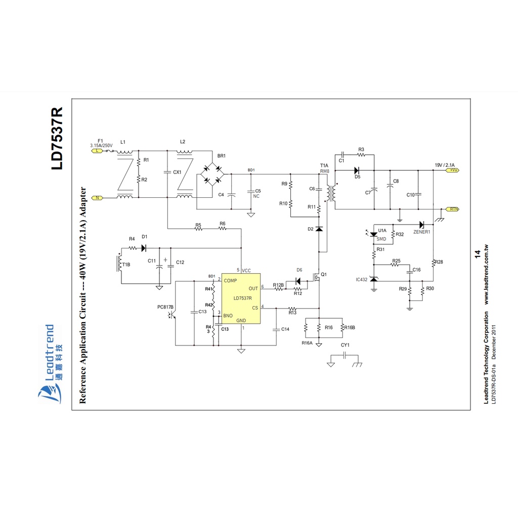 IC nguồn LD7537RGL QW37R  thay thế cho UC384X  OB22XX SOT23-6