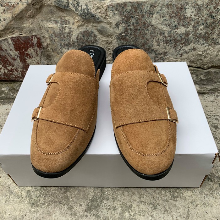 Slipper nam da lộn, giày xục nam màu đen, vàng, xám