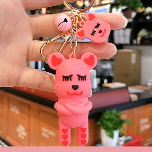 Móc khóa, móc túi Bearbrick hải tặc ngộ nghĩnh nhiều màu dùng làm quà tặng, dây treo balo, túi xách, ví cầm tay - Ráp