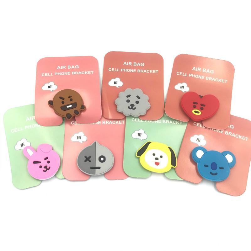 BTS Giá đỡ điện thoại di động phát sáng BT21 Giá đỡ điện thoại gấp KPOP Giá đỡ điện thoại di động pad phổ biến lười biếng