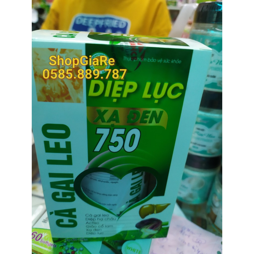 Cà gai leo diệp lục xạ đen 750 giải độc gan, mát gan, hạ men gan, tăng cường chức năng gan