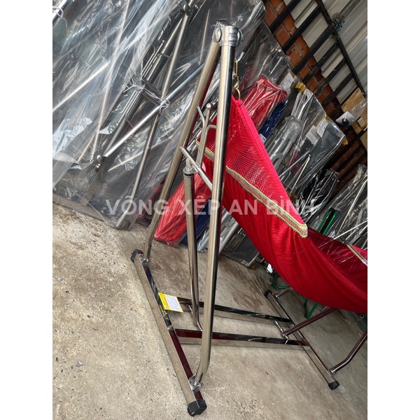 Bộ võng xếp inox chân vuông An Bình