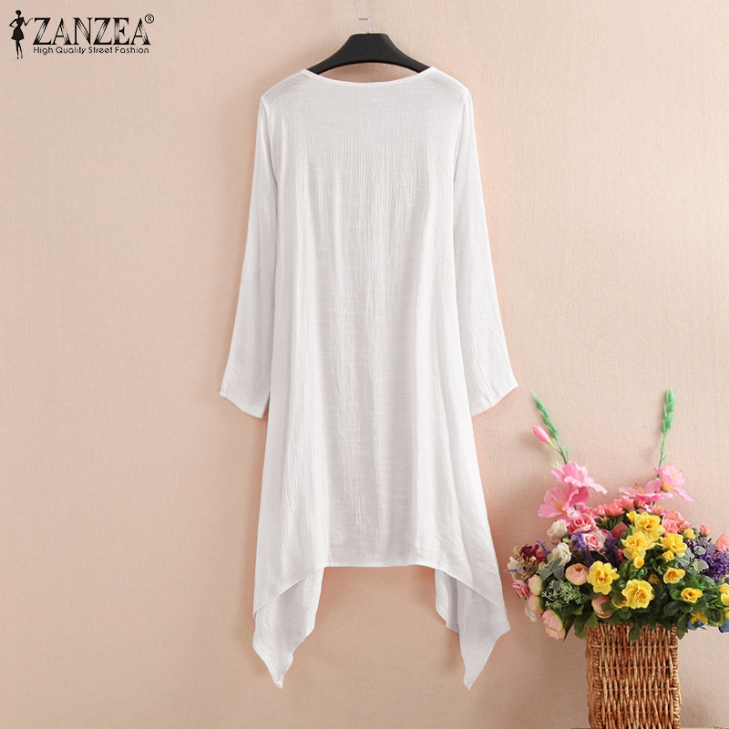 Áo Khoác ZANZEA Mỏng Tay Dài Màu Trơn Thời Trang Cho Nữ