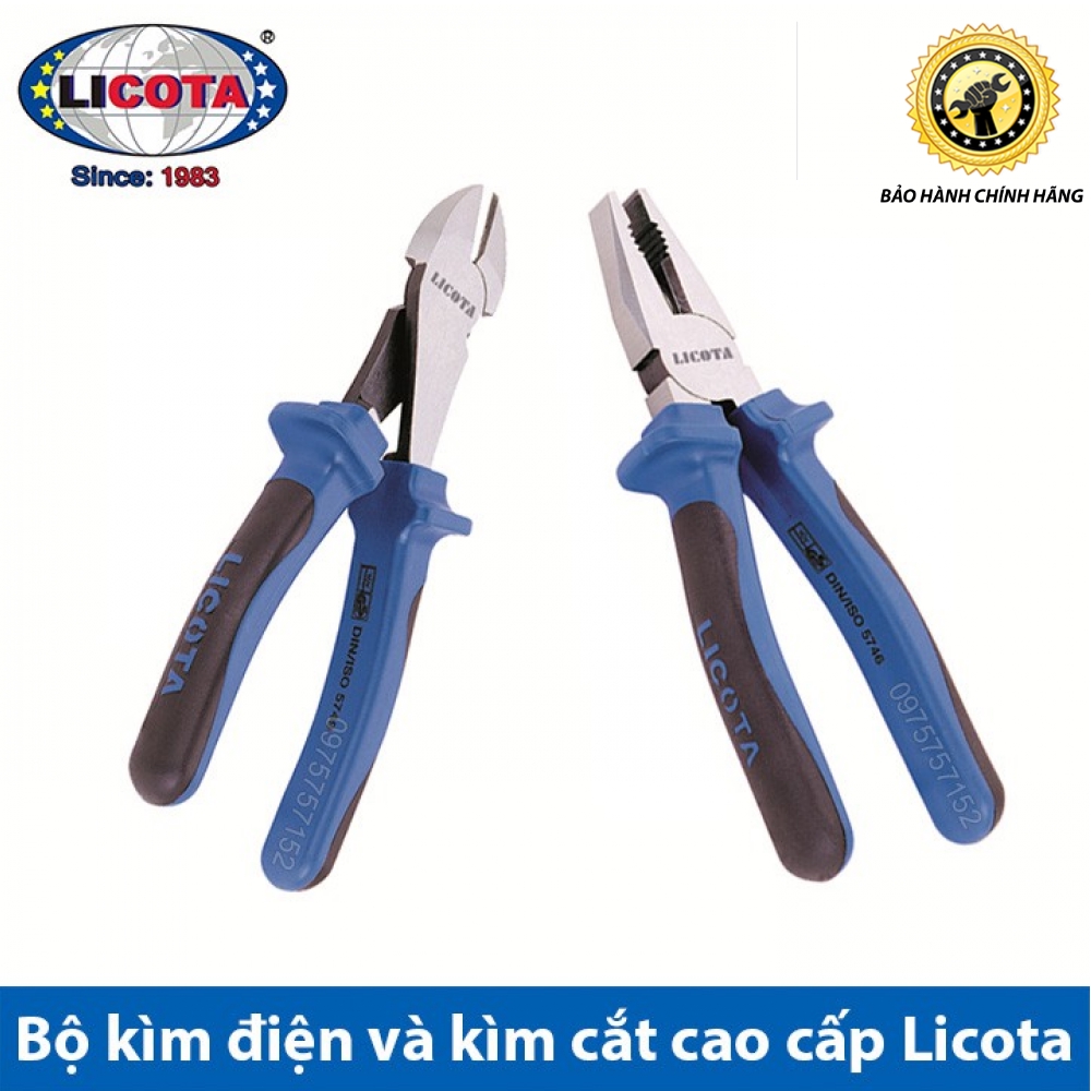 Bộ kìm điện và kìm cắt cao cấp LICOTA 8 inch - Made in Taiwan