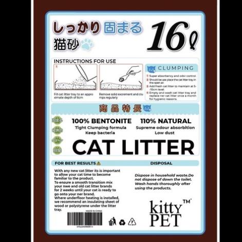 Cát vệ sinh cho mèo Nhật Bản Trắng túi 8L, 16L
