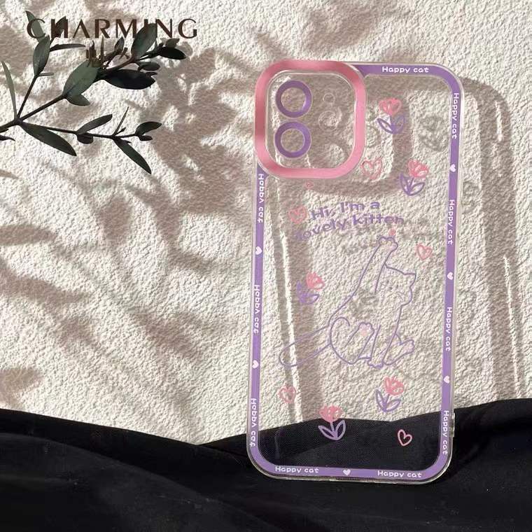 Ốp Điện Thoại TPU Trong Suốt Hình Mèo Dễ Thương Cho Iphone 14 13 Pro Max 12 11 XS XR X 8 7 6 Plus Mini SE 2020
