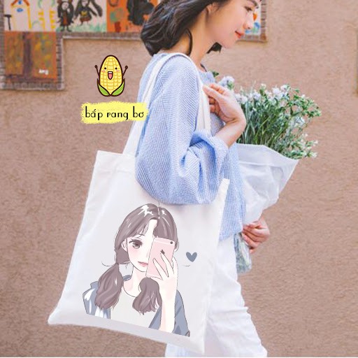 [Mã WASTTET hoàn 15% tối đa 30k xu đơn 99k trở lên] TÚI TOTE CÔ GÁI - CÓ KHÓA - VẢI DỆT CANVAS | WebRaoVat - webraovat.net.vn