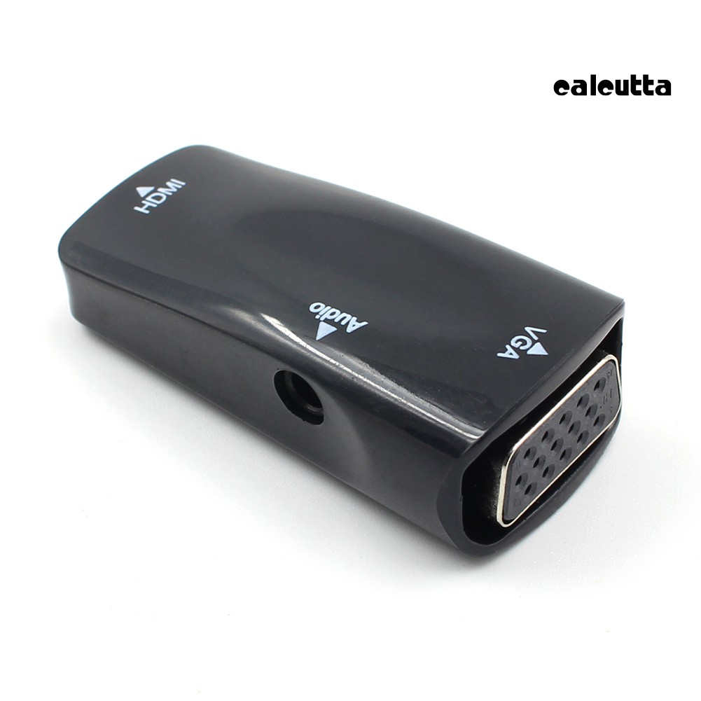 【Ready stock】HDMI Female to VGA Female Adapter with 3.5mm AUX Audio Converter for TV Stick PC