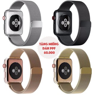 [TẶNG DÁN PPF 60K]Dây Apple Watch Thép Milanese Loop