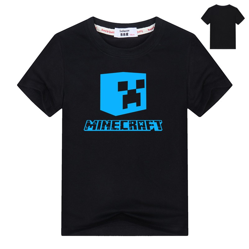 minecraft Creeper video game t-shirt cho bé trai Sáng áo thun ngắn tay Glowing Tops