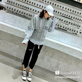 Sml 30-35 Quần jean baggy rách lưng cao Bigsize