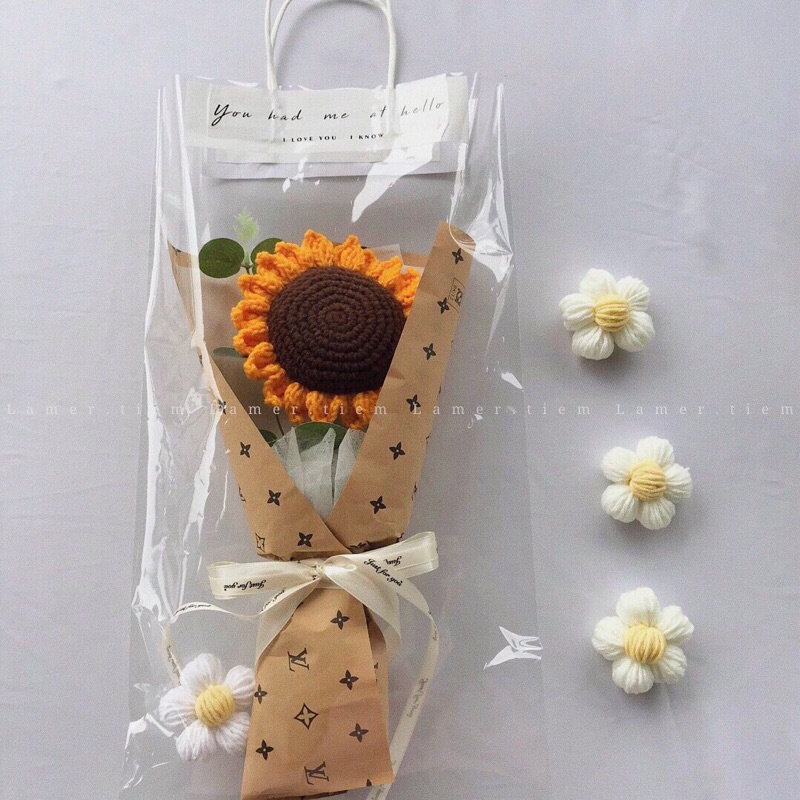 Bó hoa hướng dương len handmade tặng bạn gái/ Hoa tốt nghiệp/ Hoa Trang trí/ Hoa tặng sinh nhật