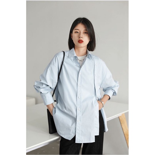 Áo Sơ Mi Nữ Dài Tay Cổ Bẻ Thời Trang Hàn