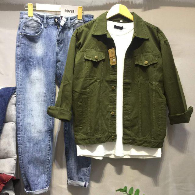Áo Khoác KAKI Jean Nam Nữ  màu  ĐEN Unisex from rộng  chất tốt Mata