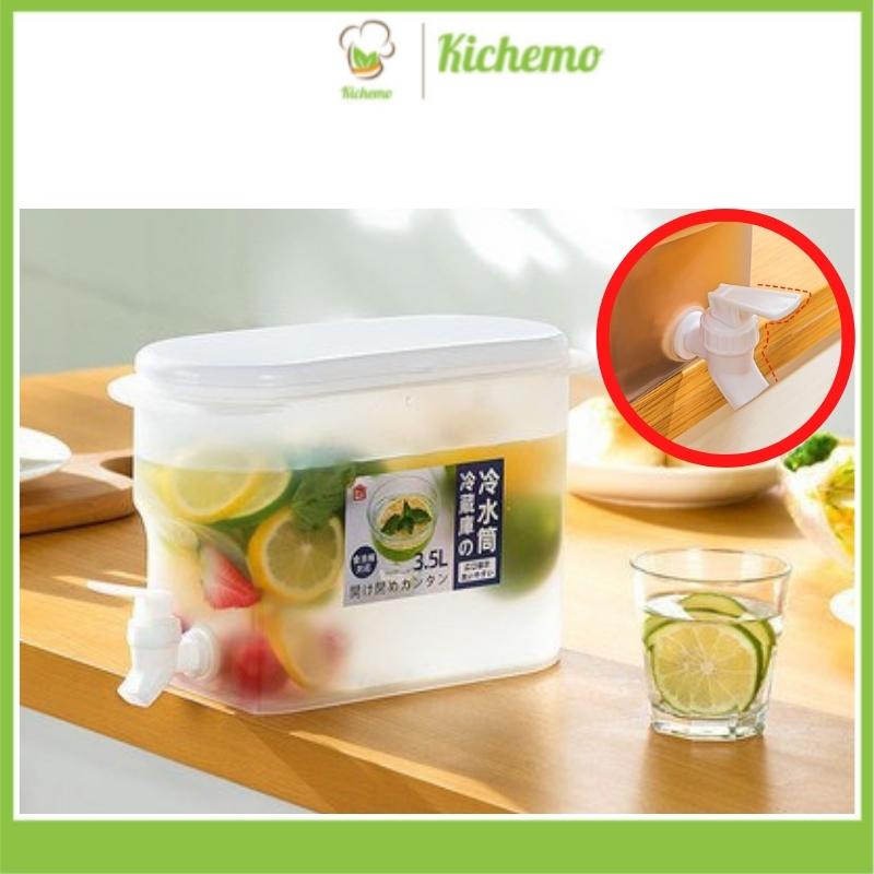 Bình Đựng Nước Có Vòi 3,5L Bình Đựng Nước Trà, Nước Trái Cây Để Trong Tủ Lạnh Tiện Lợi Đa Năng Ngăn Nắp