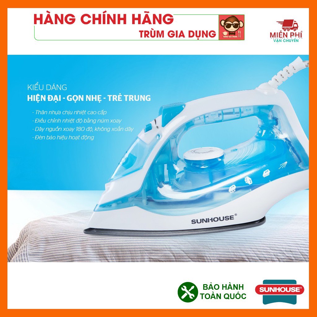 Bàn ủi hơi nước, Bàn là hơi nước Sunhouse SHD2065, công suất 160W siêu đẹp, tiện dụng.