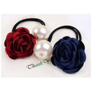 Dây cột tóc hoa hồng ngọc trai