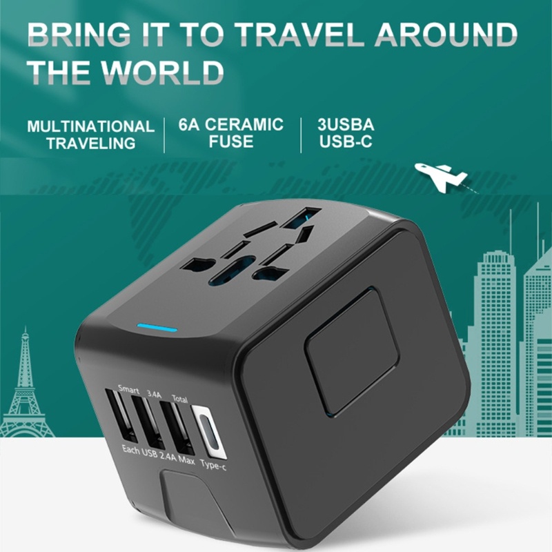 Đầu Chuyển Đổi bonj Cho w 3 USB 1 Type C Sạc Nhanh Dùng Khi Đi Du Lịch