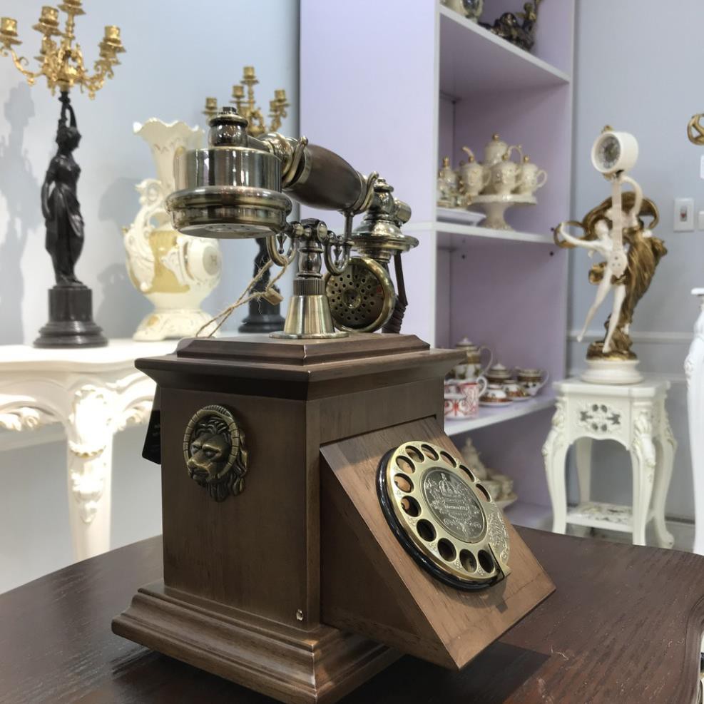 Hàng có sẵn Điện thoại để bàn tân cổ điển quay số DT10 dùng cáp nghe gọi được Siêu rẻ