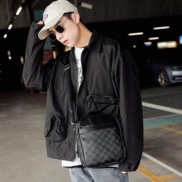 Túi Đeo Chéo Da Nam Hộp Vuông Caro Sang Trọng DNM017